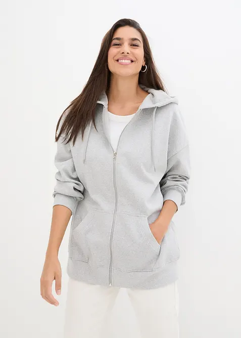 Felpa con zip e cappuccio, bonprix
