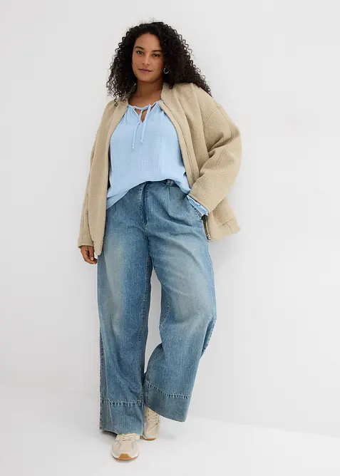 Blusa in mussola vaporosa, bonprix