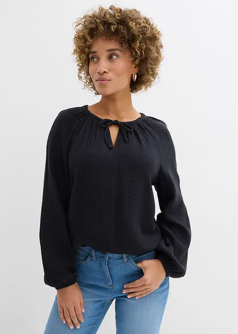 Blusa in mussola vaporosa, bonprix