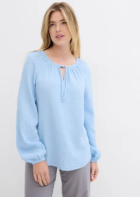 Blusa in mussola vaporosa, bonprix