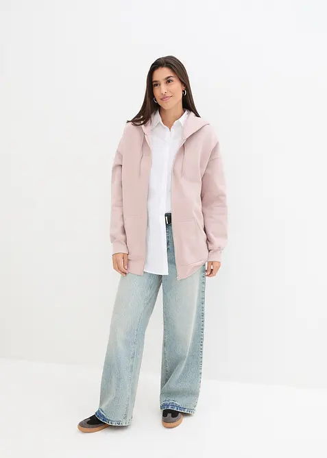 Felpa con zip e cappuccio, bonprix