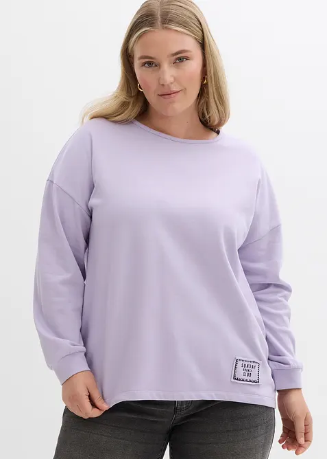 Felpa in misto cotone con orlo asimmetrico, bonprix