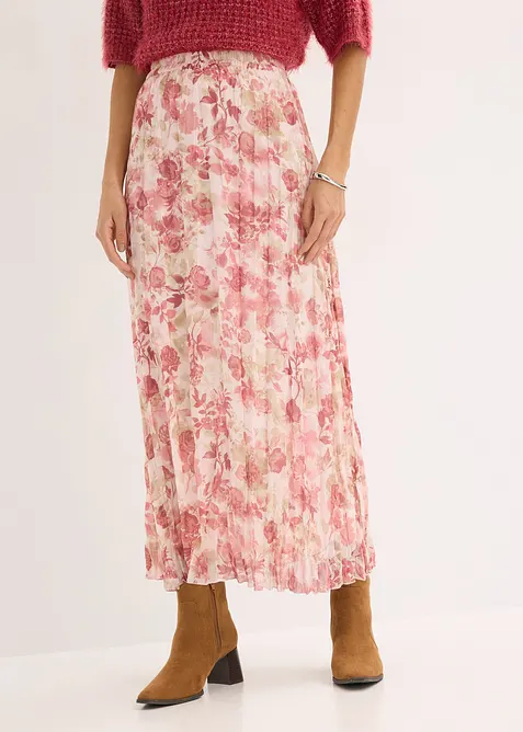 Gonna di chiffon con effetto crinkle, bonprix