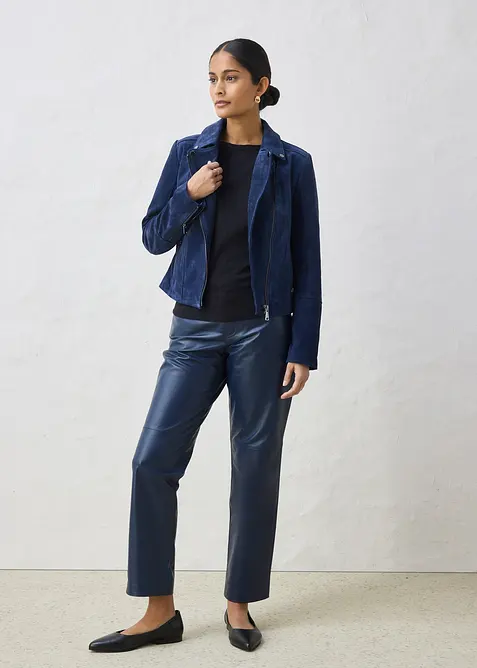 Giacca biker in pelle scamosciata, bonprix