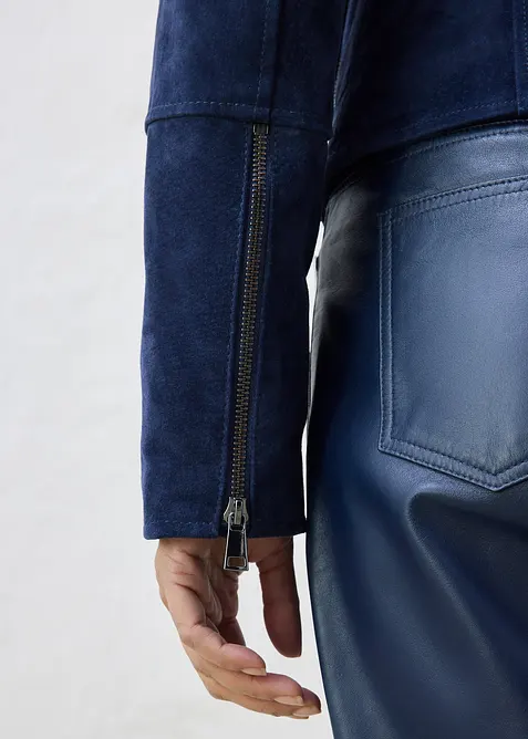 Giacca biker in pelle scamosciata, bonprix