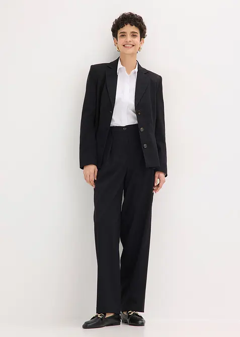 Pantaloni barrel fit con pinces, bonprix