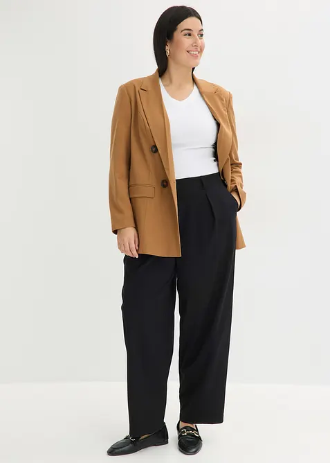 Pantaloni barrel fit con pinces, bonprix