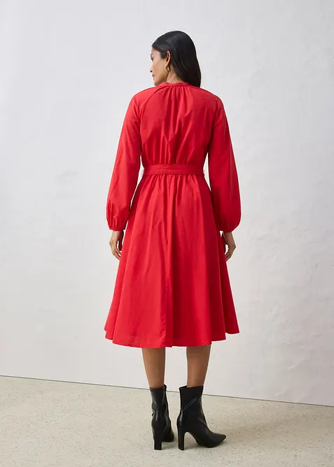 Abito chemisier in misto seta con cintura, bonprix