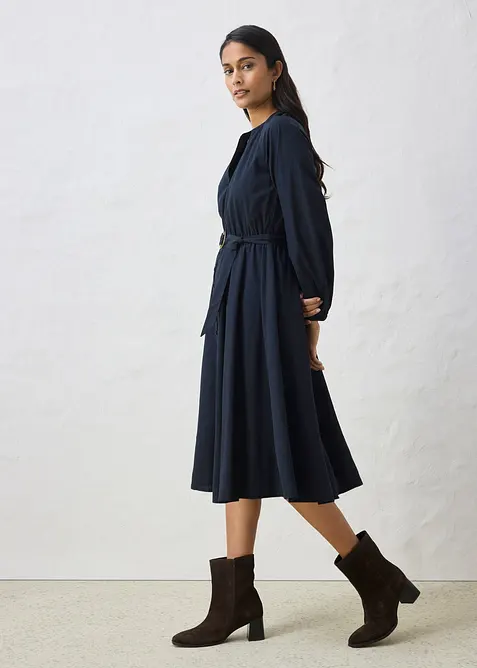 Abito chemisier in misto seta con cintura, bonprix