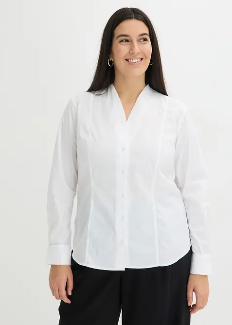 Camicetta in popeline con colletto dritto, bonprix