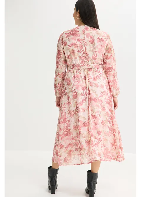 Abito in chiffon con cintura da annodare, bonprix