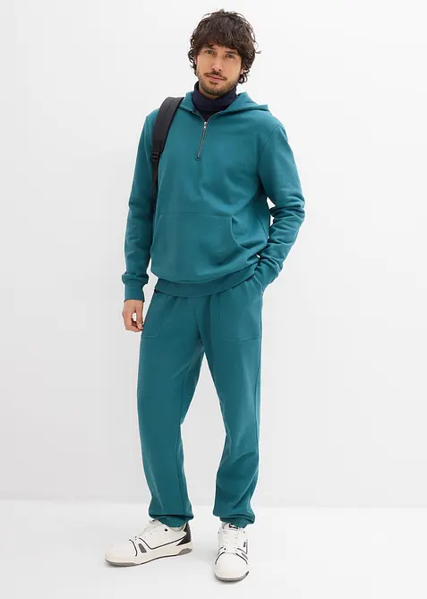 Felpa con cappuccio con cerniera in puro cotone biologico, bonprix