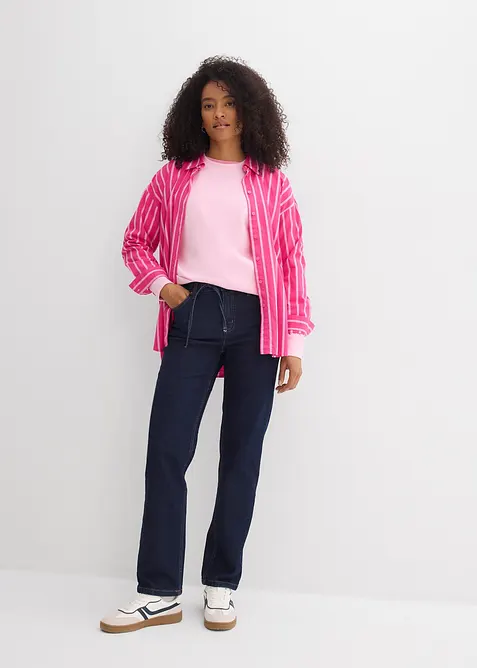 Jeans straight loose fit, vita media, bonprix