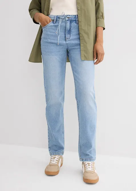 Jeans straight loose fit, vita media, bonprix