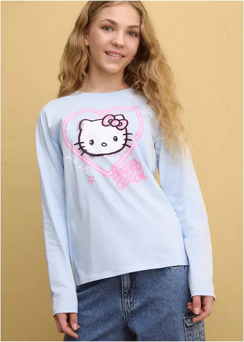 Maglia a maniche lunghe Hello Kitty in puro cotone, Hello Kitty