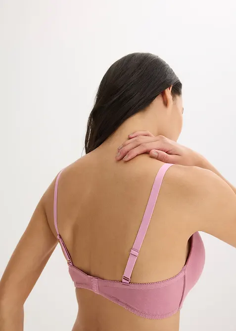 Reggiseno push-up senza ferretto con cotone (pacco da 2), bonprix