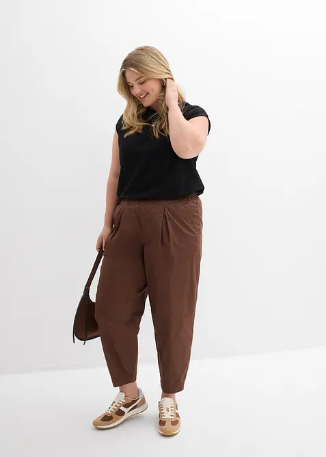 Pantaloni barrel con vita comoda, bonprix