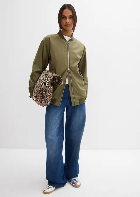 Giubbotto bomber con fodera leopardata, bonprix