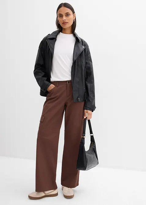 Pantaloni cargo in misto cotone elasticizzato, bonprix