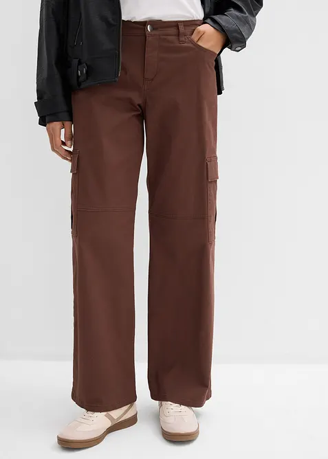 Pantaloni cargo in misto cotone elasticizzato, bonprix