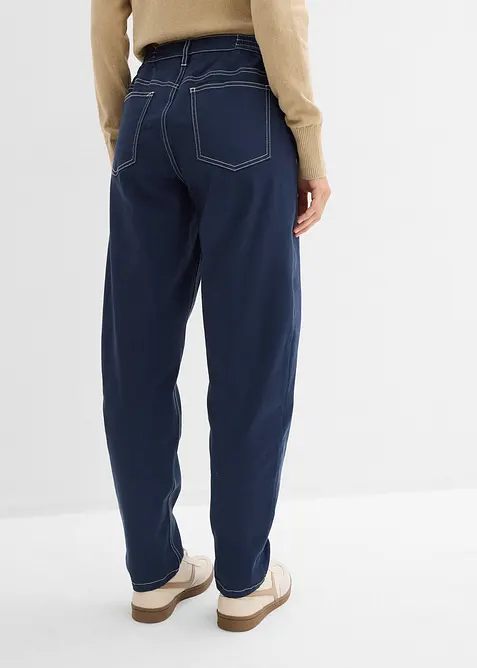 Pantaloni barrel in twill, bonprix