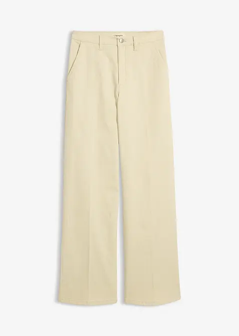 Pantaloni in twill a vita alta, bonprix