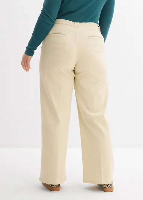 Pantaloni in twill a vita alta, bonprix