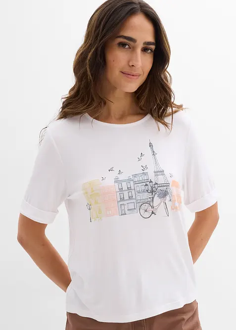 T-shirt in misto viscosa, bonprix