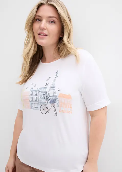 T-shirt in misto viscosa, bonprix