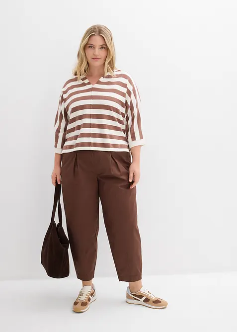 Maglione oversize in filato fine misto cotone, bonprix