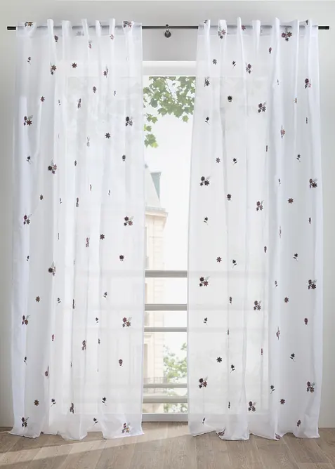 Tenda trasparente ricamata (pacco da 1), bonprix