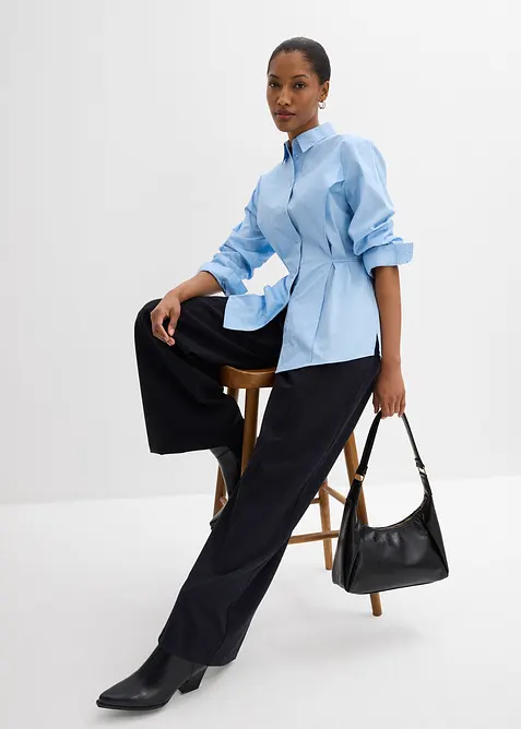 Camicetta in cotone con laccetto da annodare, bonprix