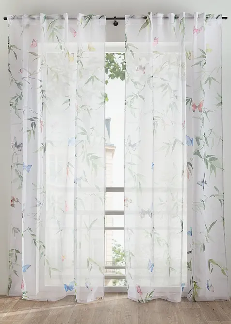 Tenda trasparente in fantasia floreale (pacco da 1), bonprix