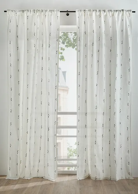 Tenda in cotone biologico con pois ricamati (pacco da 1), bonprix