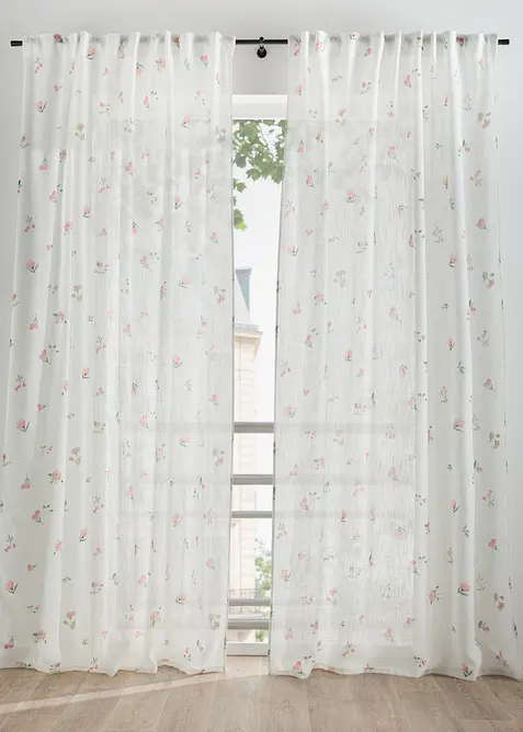 Tenda trasparente a fiori (pacco da 1), bonprix