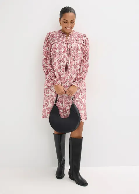 Abito tunica in morbido mesh, bonprix