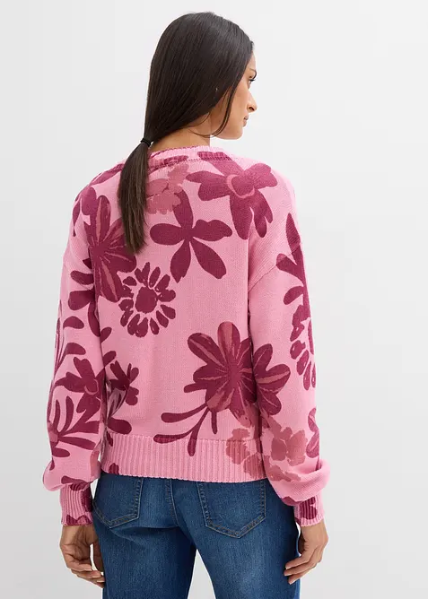 Cardigan con stampa floreale, bonprix