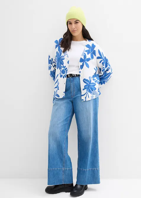 Cardigan con stampa floreale, bonprix