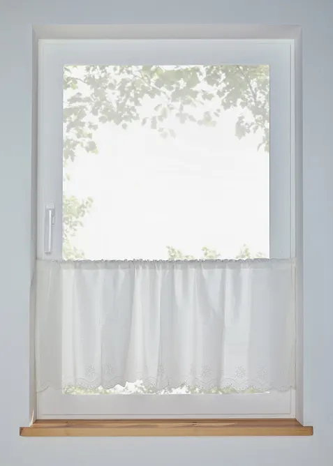 Tenda a vetro con ricami in cotone biologico, bonprix