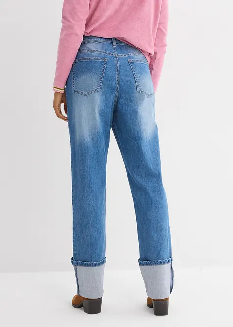 Jeans straight loose fit, vita alta, bonprix