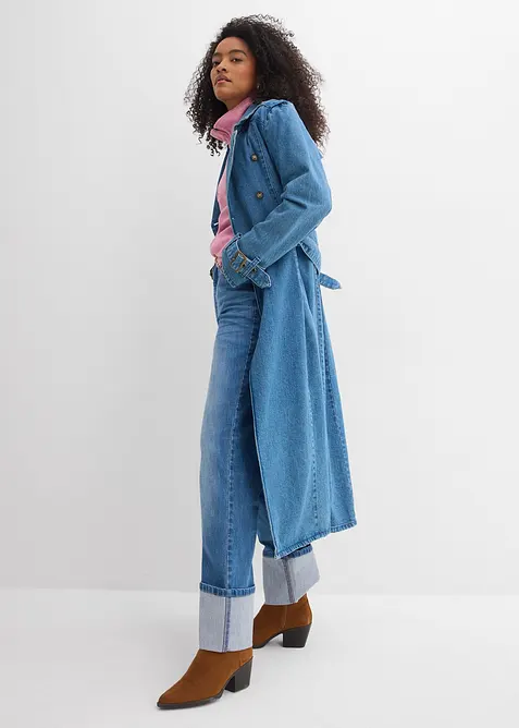 Jeans straight loose fit, vita alta, bonprix