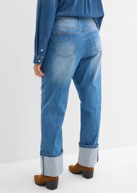 Jeans straight loose fit, vita alta, bonprix