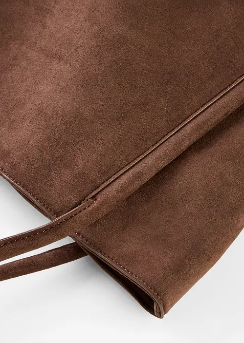 Borsa shopper effetto scamosciato, bonprix