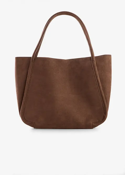 Borsa shopper effetto scamosciato, bonprix