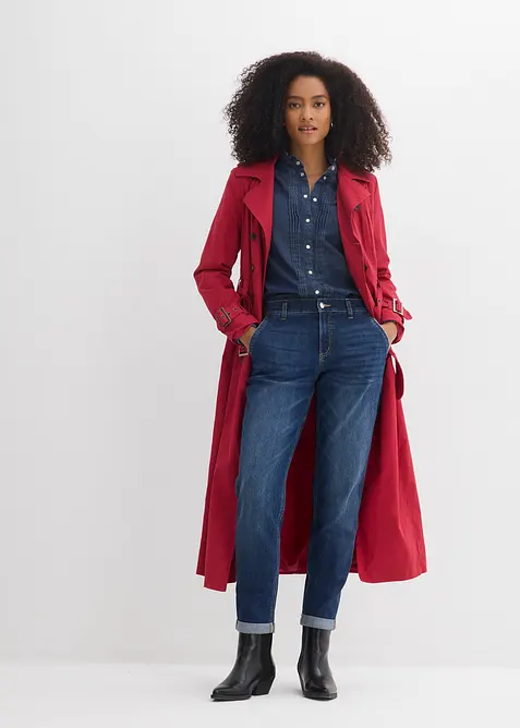 Jeans boyfriend con elastico in vita, vita media, bonprix