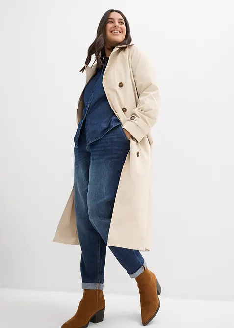 Jeans boyfriend con elastico in vita, vita media, bonprix