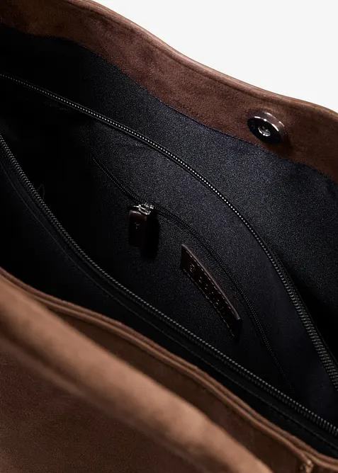 Borsa shopper effetto scamosciato, bonprix