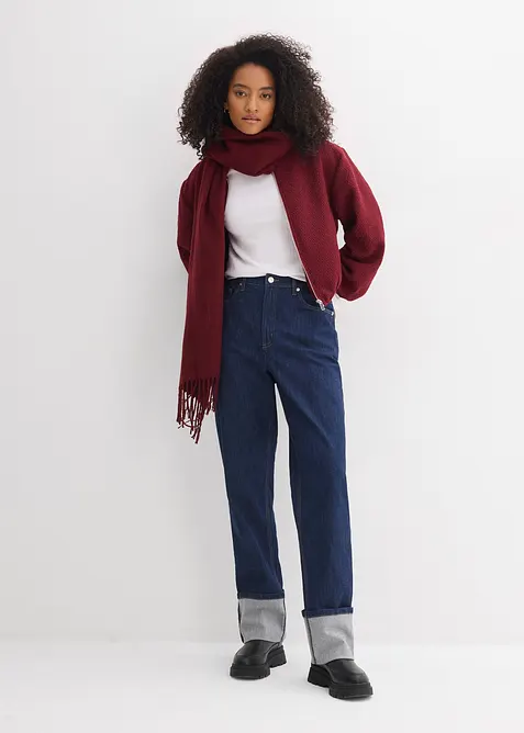 Jeans straight loose fit, vita alta, bonprix