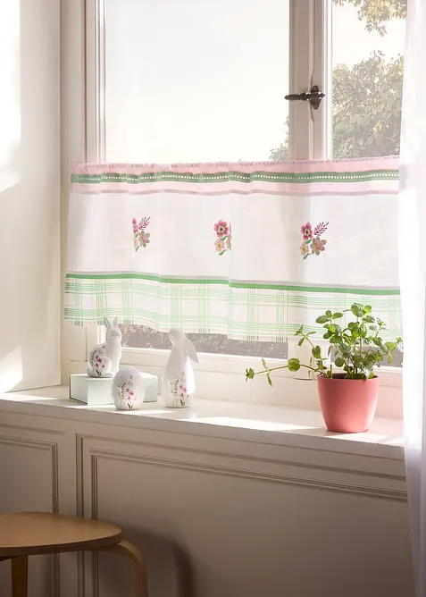 Decorazioni a forma di coniglietti e uovo con motivo floreale (set 3 pezzi), bonprix