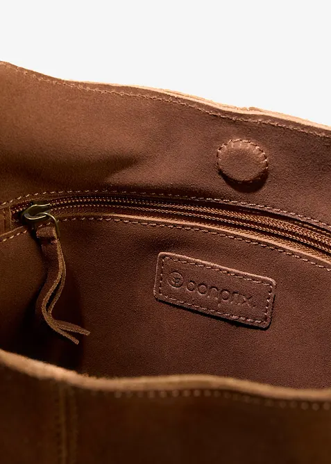 Borsa a sacco in similpelle scamosciata, bonprix